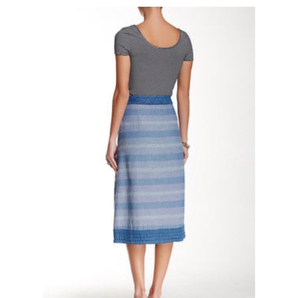Free People Double The Fun Wrap Denim Skirt Size 8